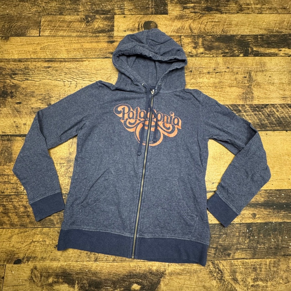 Patagonia Full Zip Hoodie Organic Cotton Blend Graphic‎ Logo Women's M